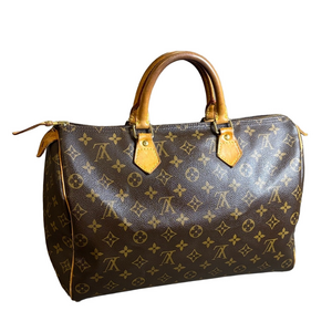 Louis Vuitton Speedy 35 Monogram-Moderate Patina,light wear